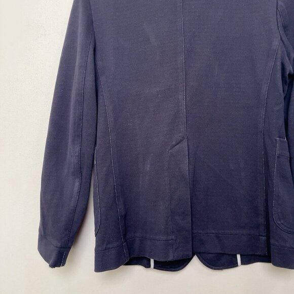 WINGS + HORNS Mens Small Navy Pique Cotton Utility Blazer - Picture 13 of 16